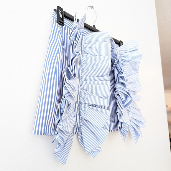 Neubyrne New striped ruffle mini skirt size L. - Picture 4 of 6